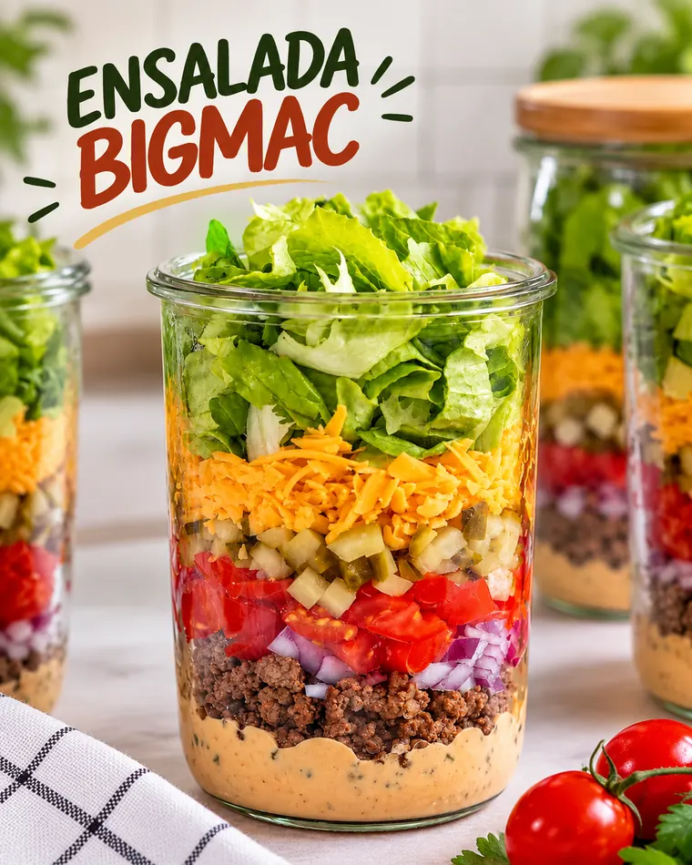 Ensalada Big Mac en frasco