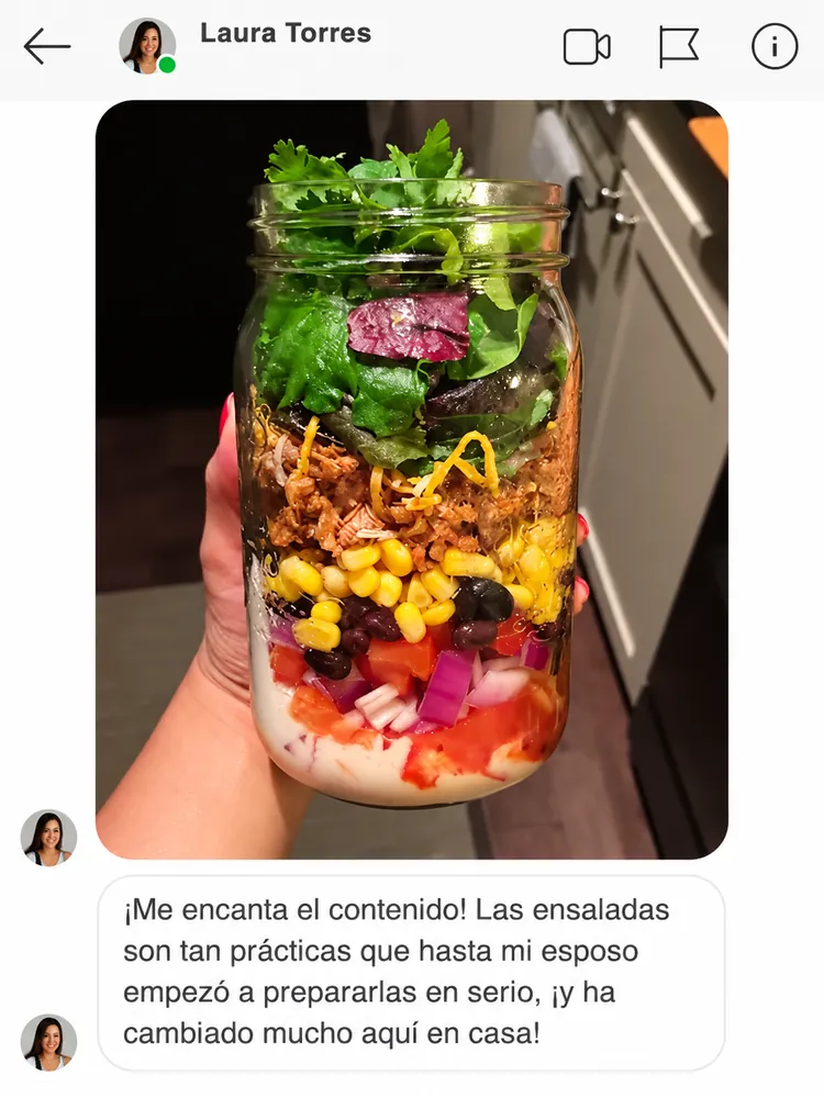 Mensaje de Laura Torres: las ensaladas son tan prácticas que hasta mi esposo empezó a prepararlas